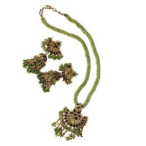 Indian green jewelry set